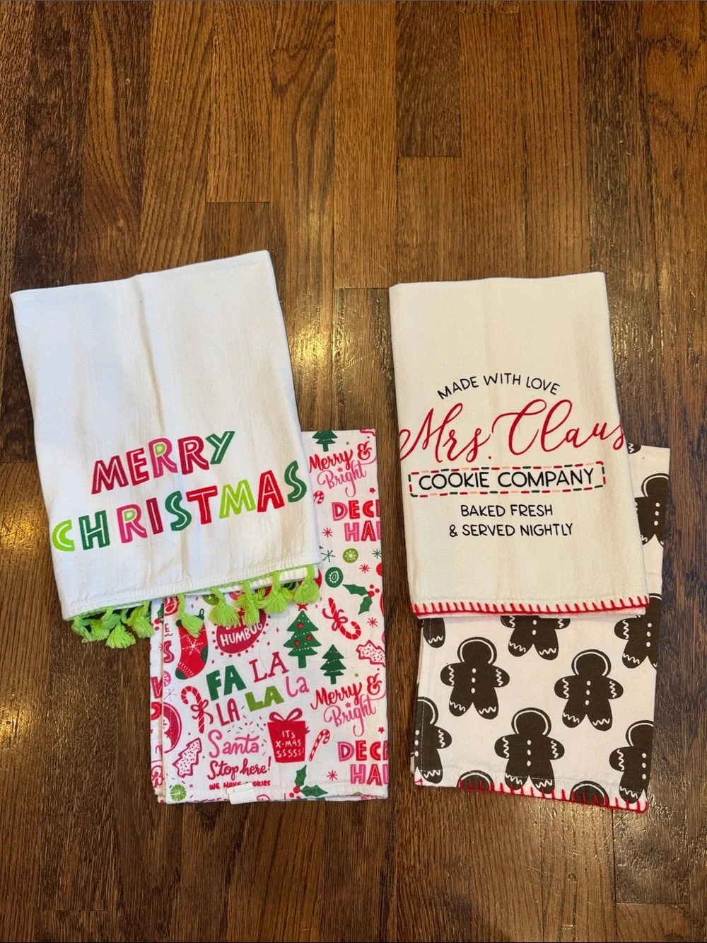 Holiday Kitchen Towel Set of 4- 100% Cotton